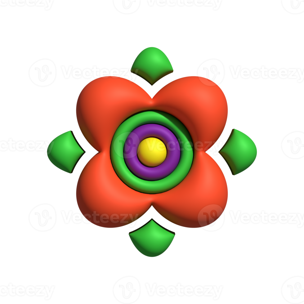 3D flower isolated png