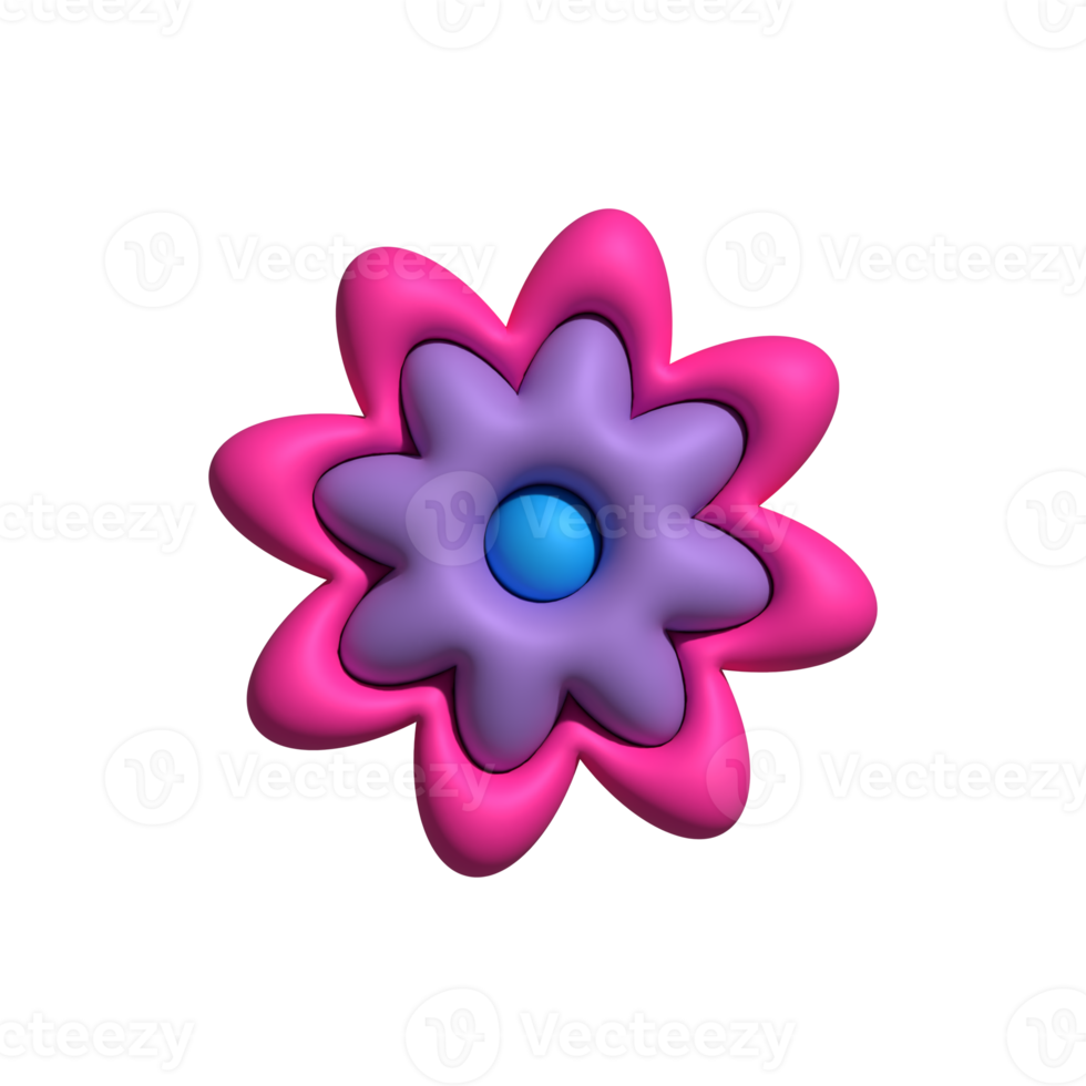 3D flower isolated png