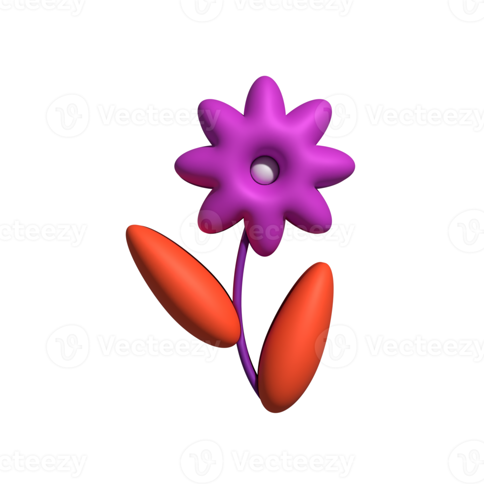 3D flower isolated png