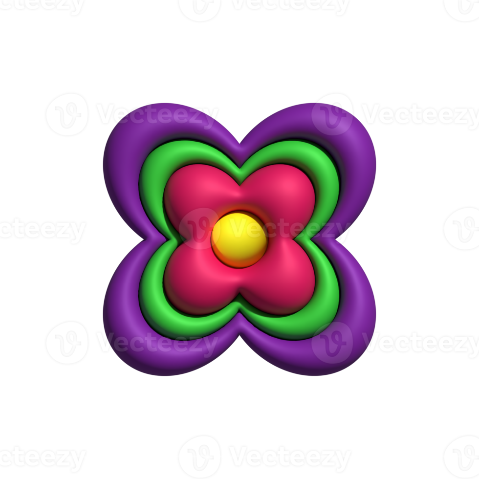 3D flower isolated png