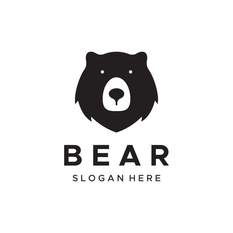 polar oso animal logo modelo diseño y oso cara aislado en antecedentes. vector