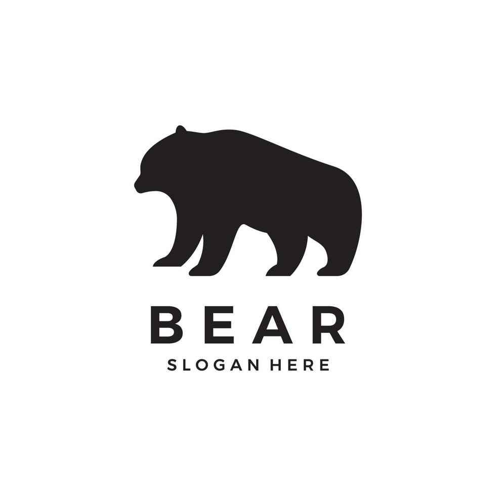 Polar bear animal logo template design and bear face isolated on background. vector