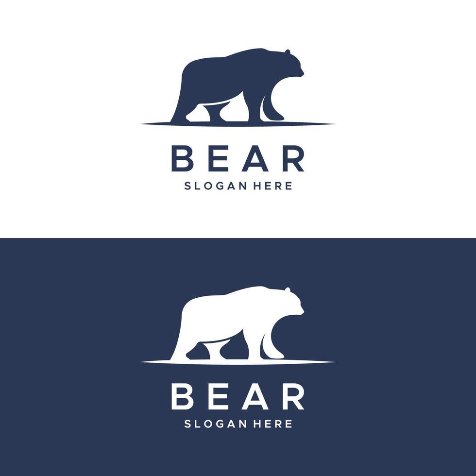 polar oso animal logo modelo diseño y oso cara aislado en antecedentes. vector