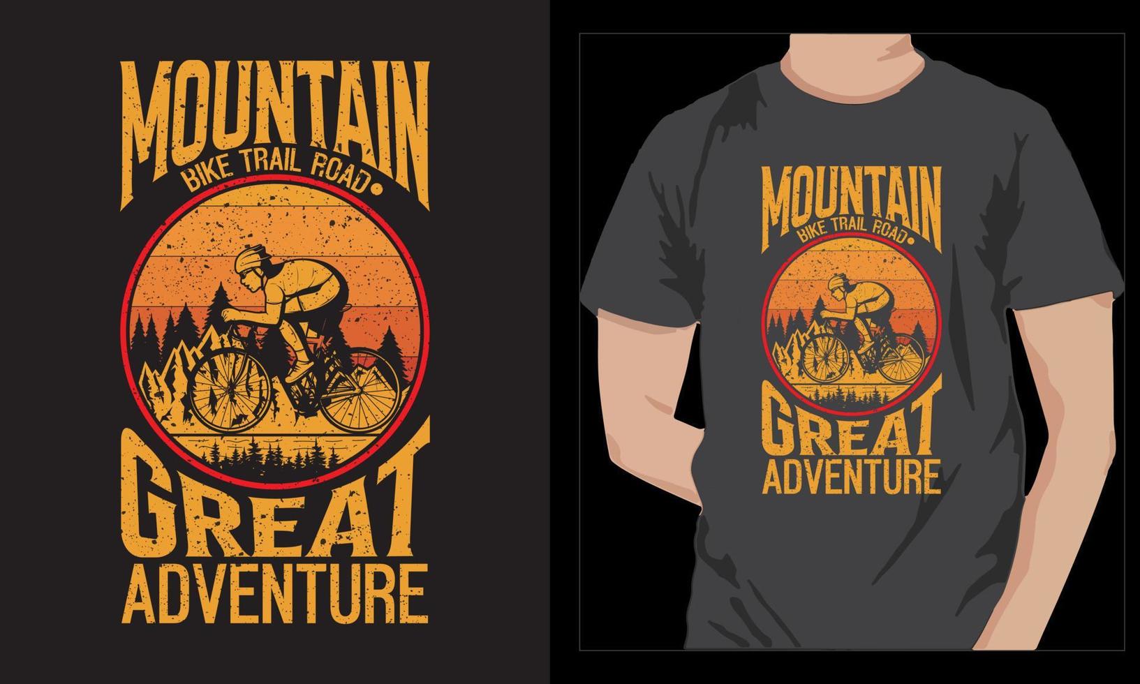 montaña bicicleta sendero la carretera genial aventuras camiseta tipografía, montaña bicicleta vector camiseta diseño