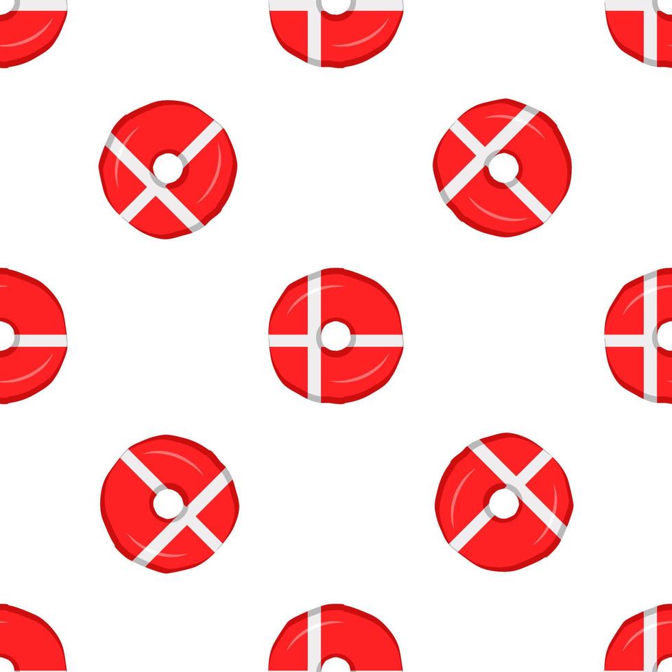 Pattern cookie with flag country Denmark in tasty biscuit vector