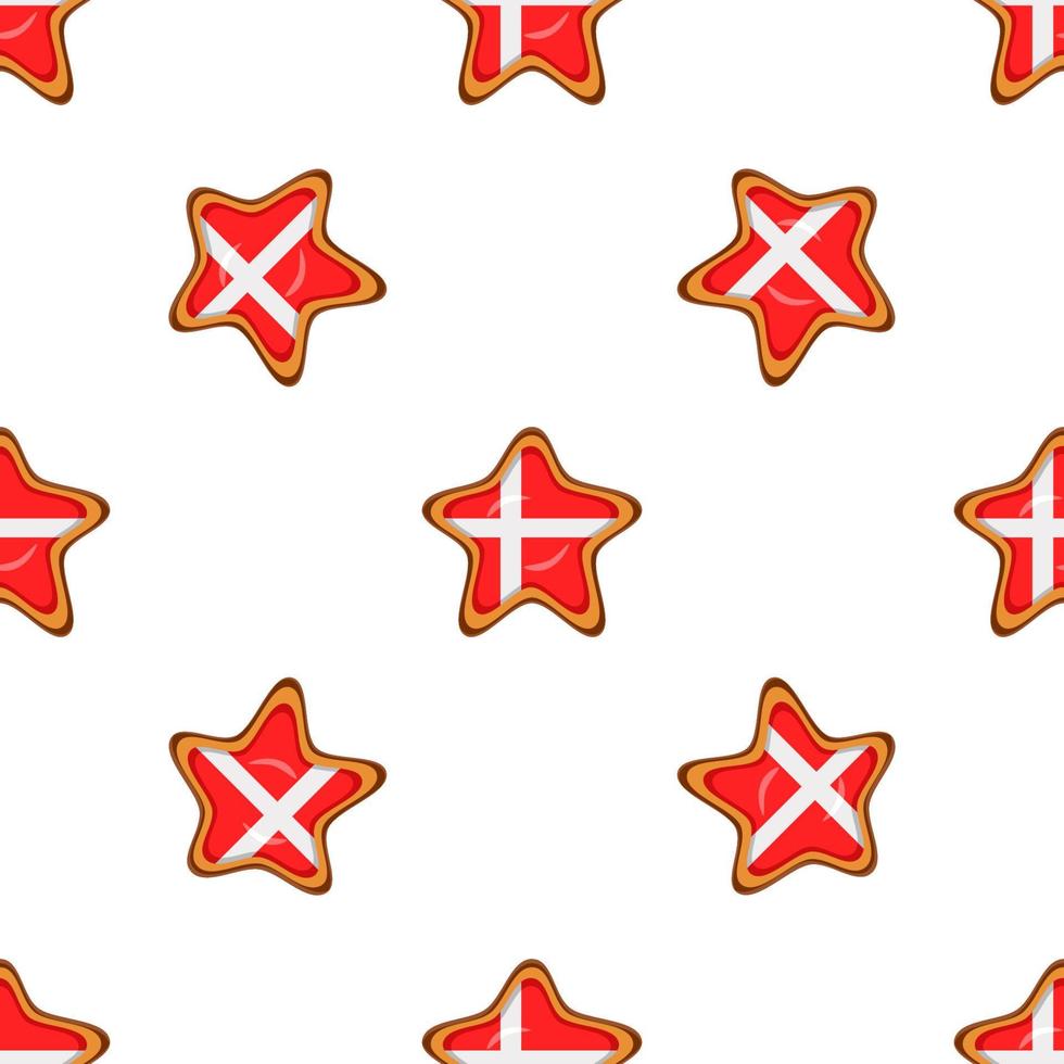 Pattern cookie with flag country Denmark in tasty biscuit vector