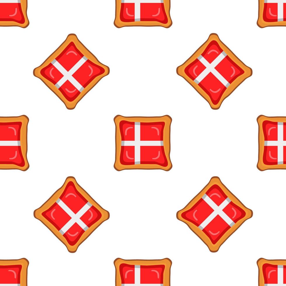 Pattern cookie with flag country Denmark in tasty biscuit vector