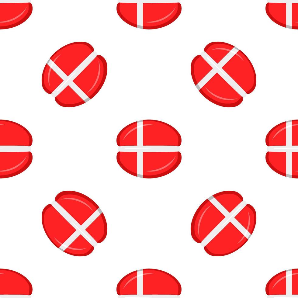 Pattern cookie with flag country Denmark in tasty biscuit vector