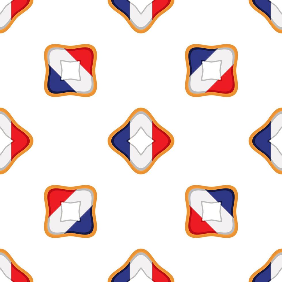 Pattern cookie with flag country France in tasty biscuit vector