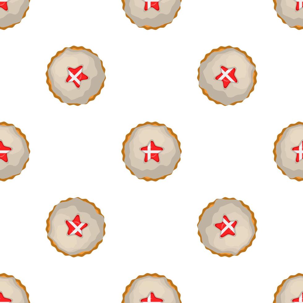 Pattern cookie with flag country Denmark in tasty biscuit vector