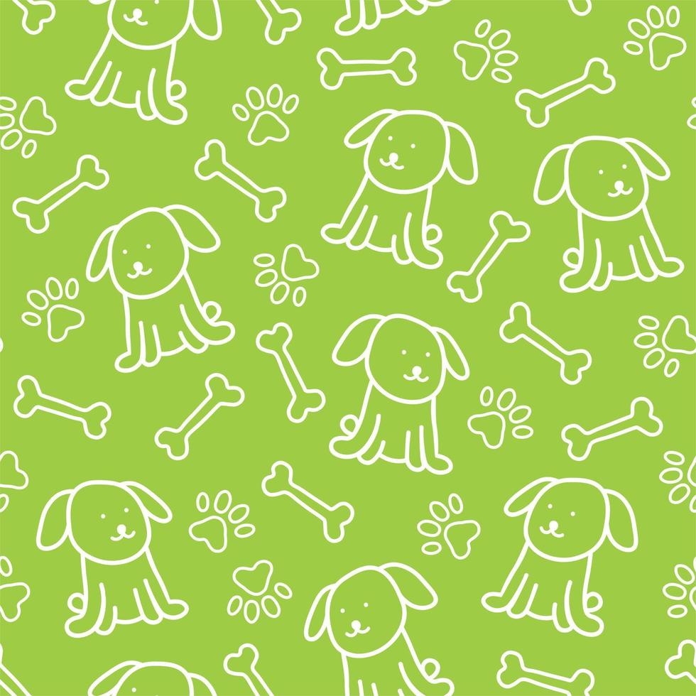 Graphic doodle seamless pattern with puppy and pet's elements. Decorative seamless pattern with cute little dogs vector