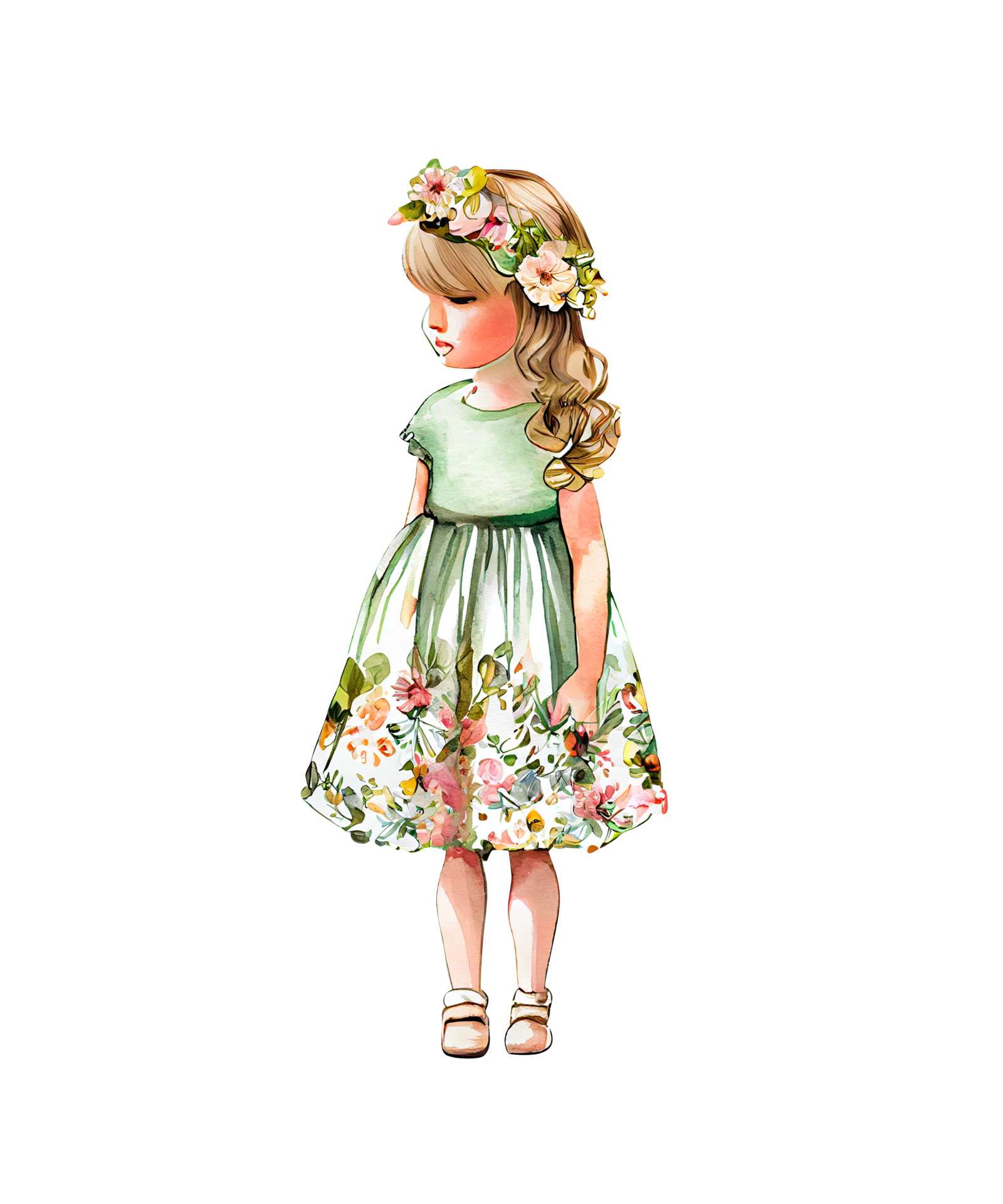Free Spring Cute Girl Watercolor 22688270 PNG with Transparent Background