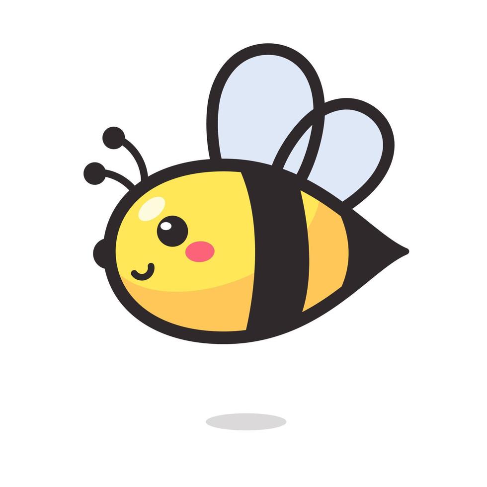 linda pequeño abeja sonriente para decorando postres con miel vector