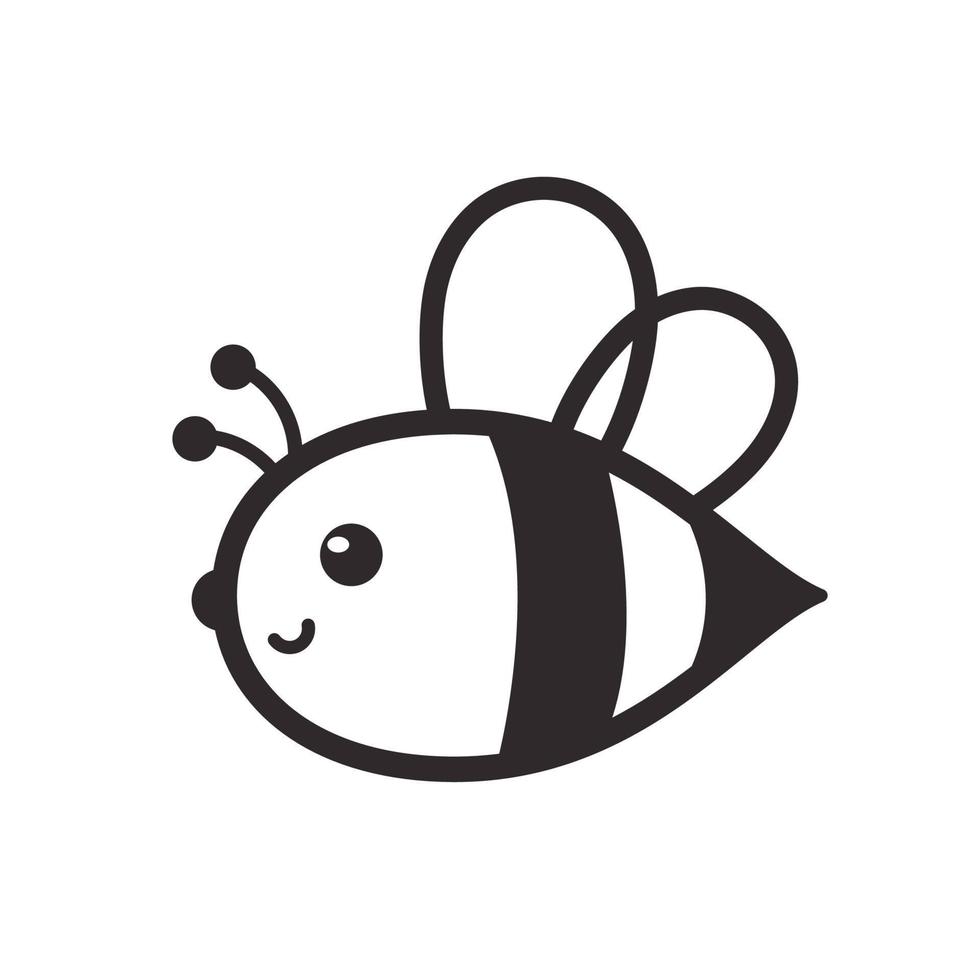 linda pequeño abeja sonriente para decorando postres con miel vector