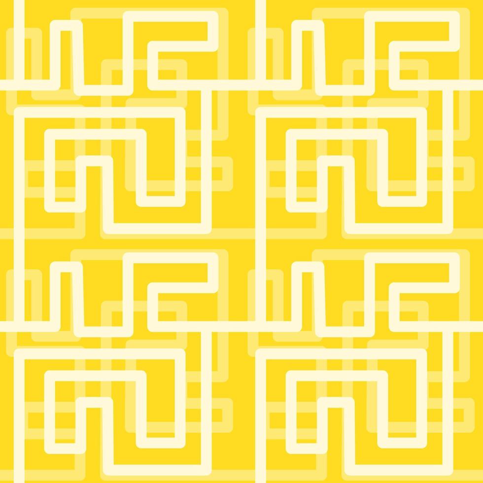 Pattern with labyrinth on yellow background. vector