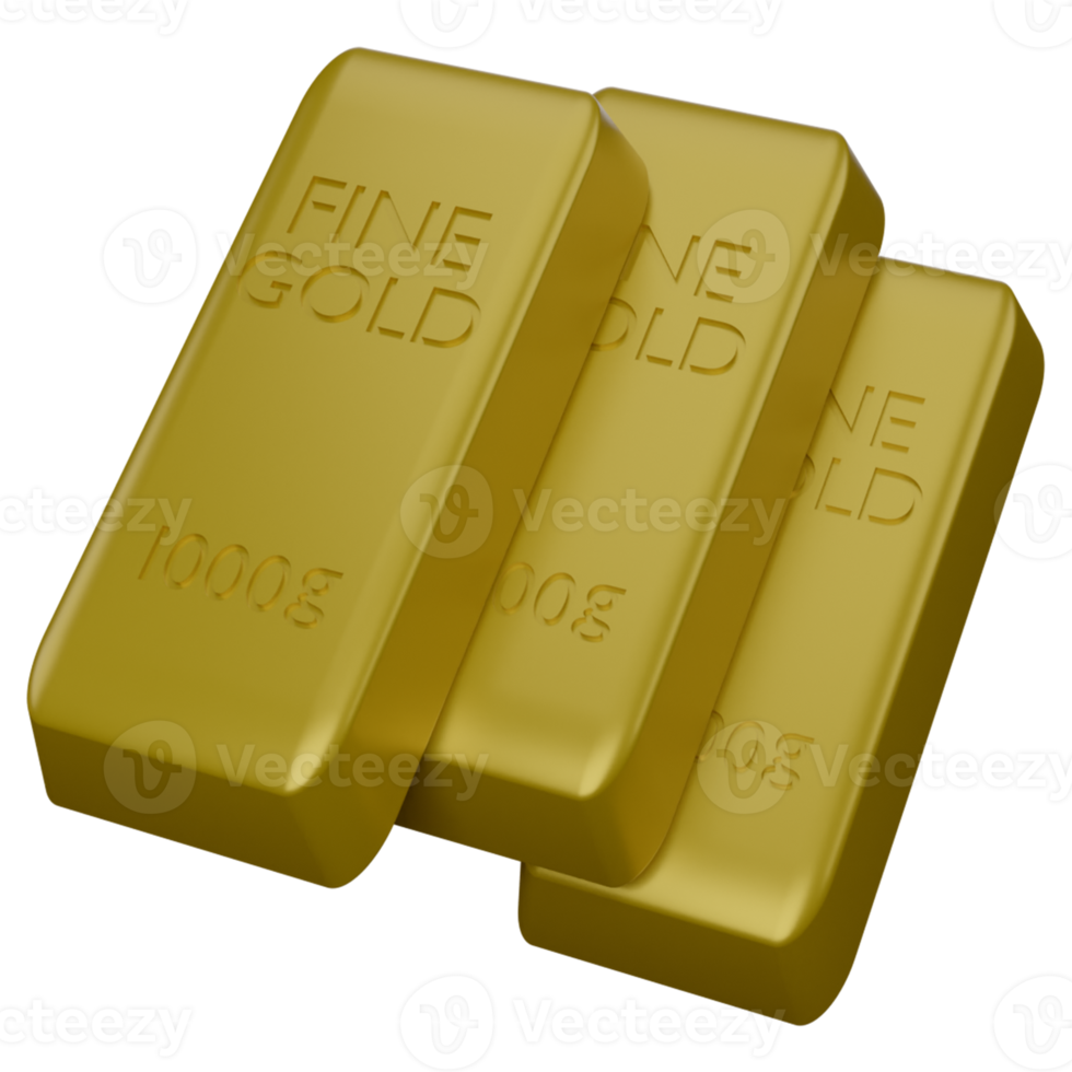 3d Illustration von Münzen und Gold Riegel png