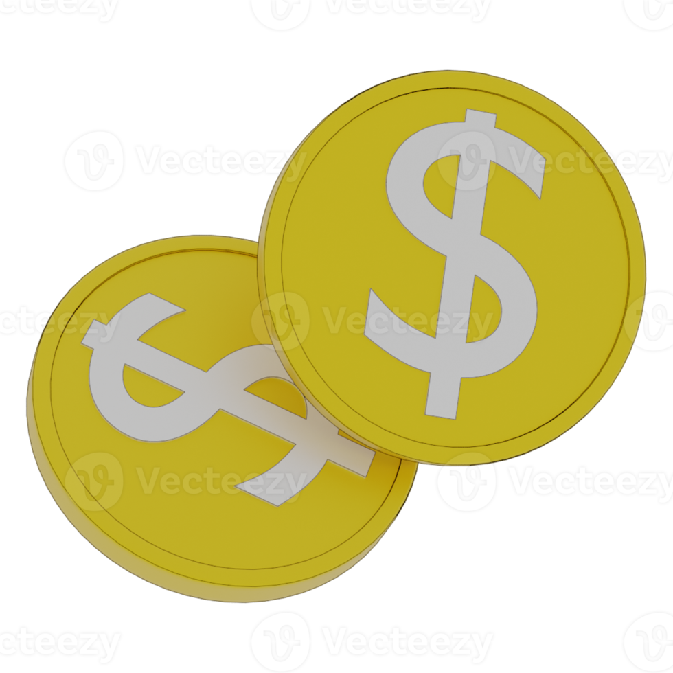 3d illustration of a gold coin png