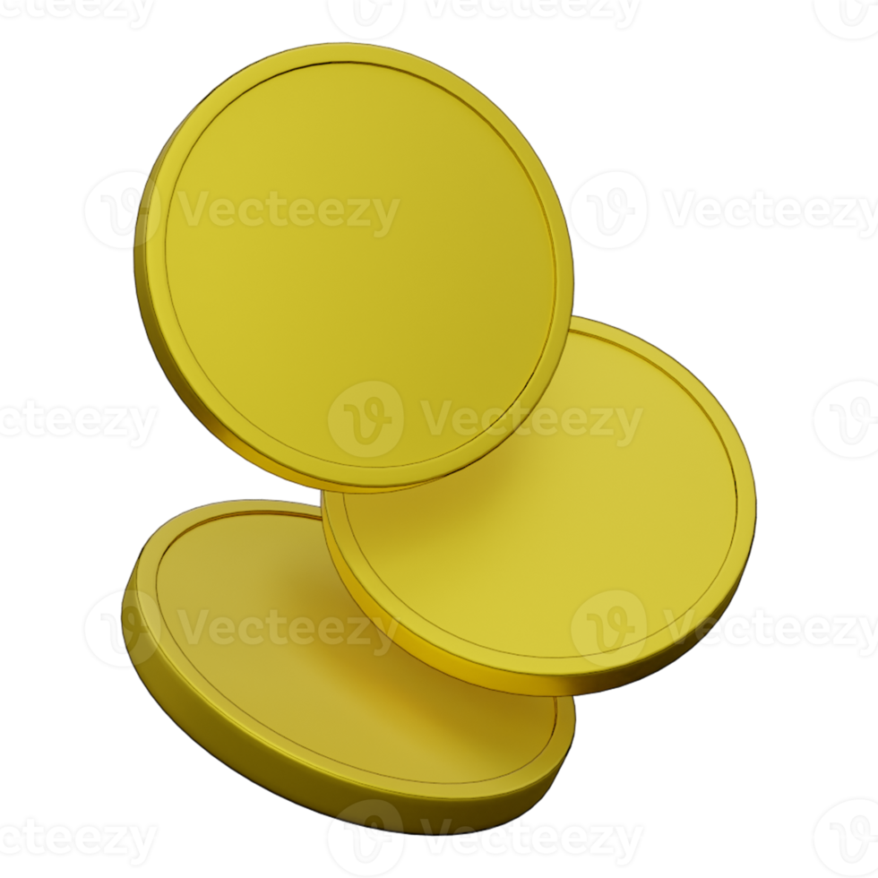 3d illustration of a gold coin png
