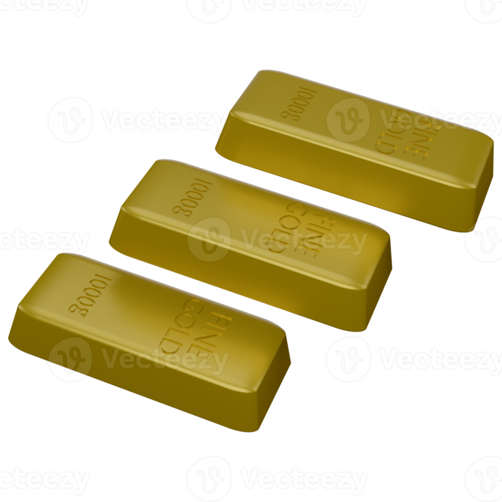 3d illustration of coins and gold bars png