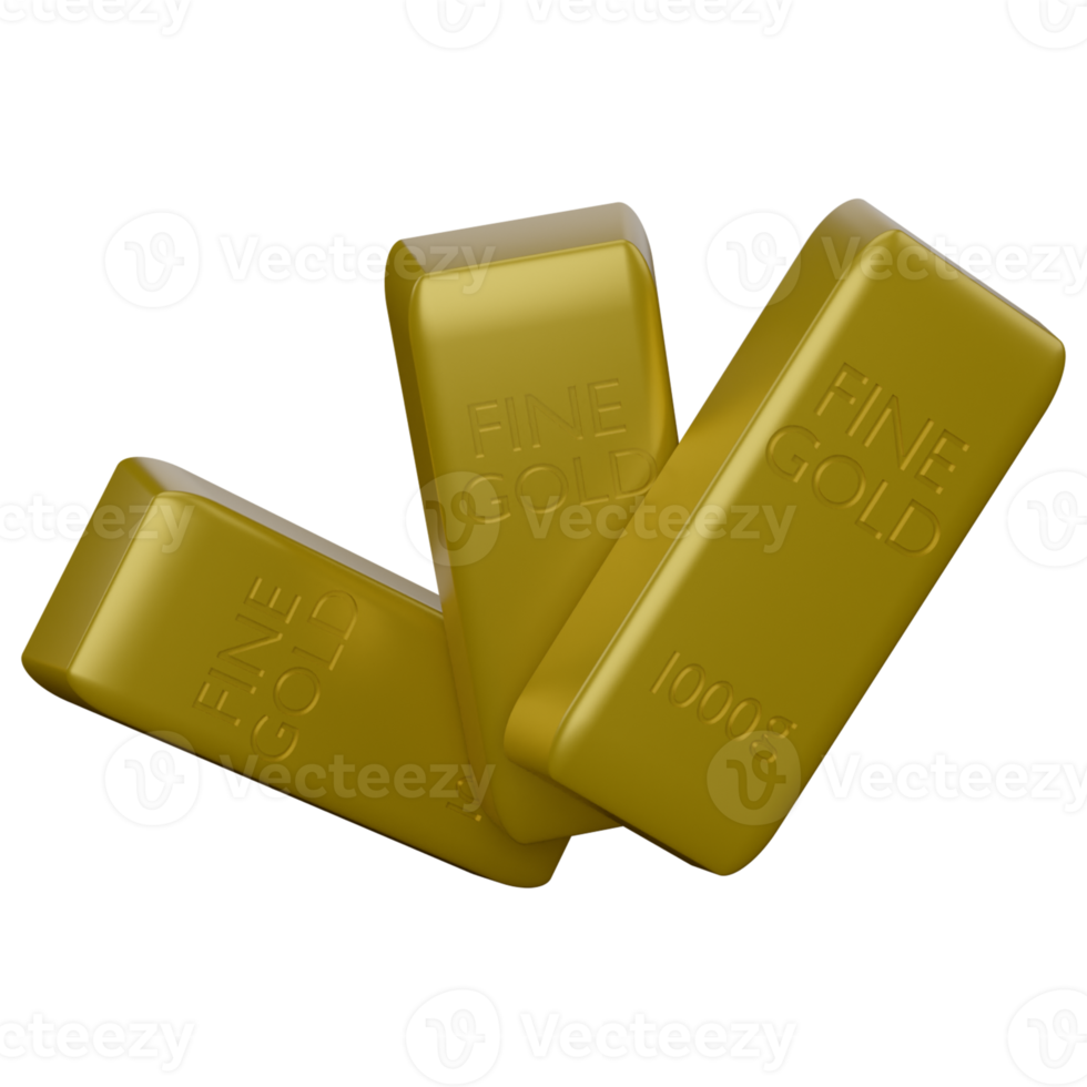 3d Illustration von Münzen und Gold Riegel png