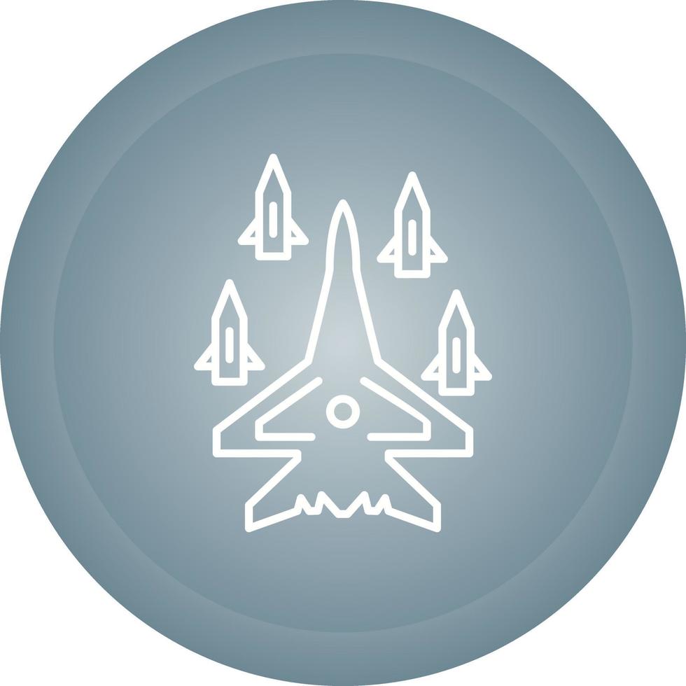 icono de vector de lanzamiento de misil de avión