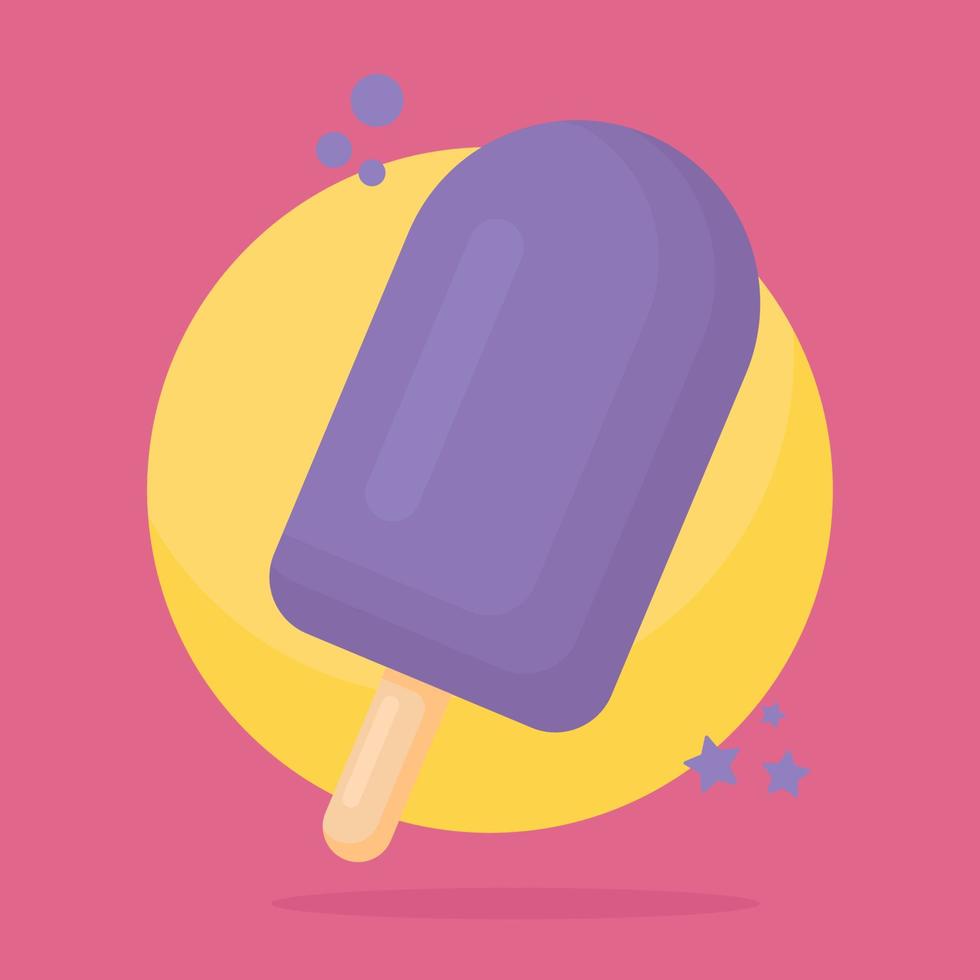 Blackberry, blueberry, violet fruit ice, ice cream with berry flavor with sprinkles vector
