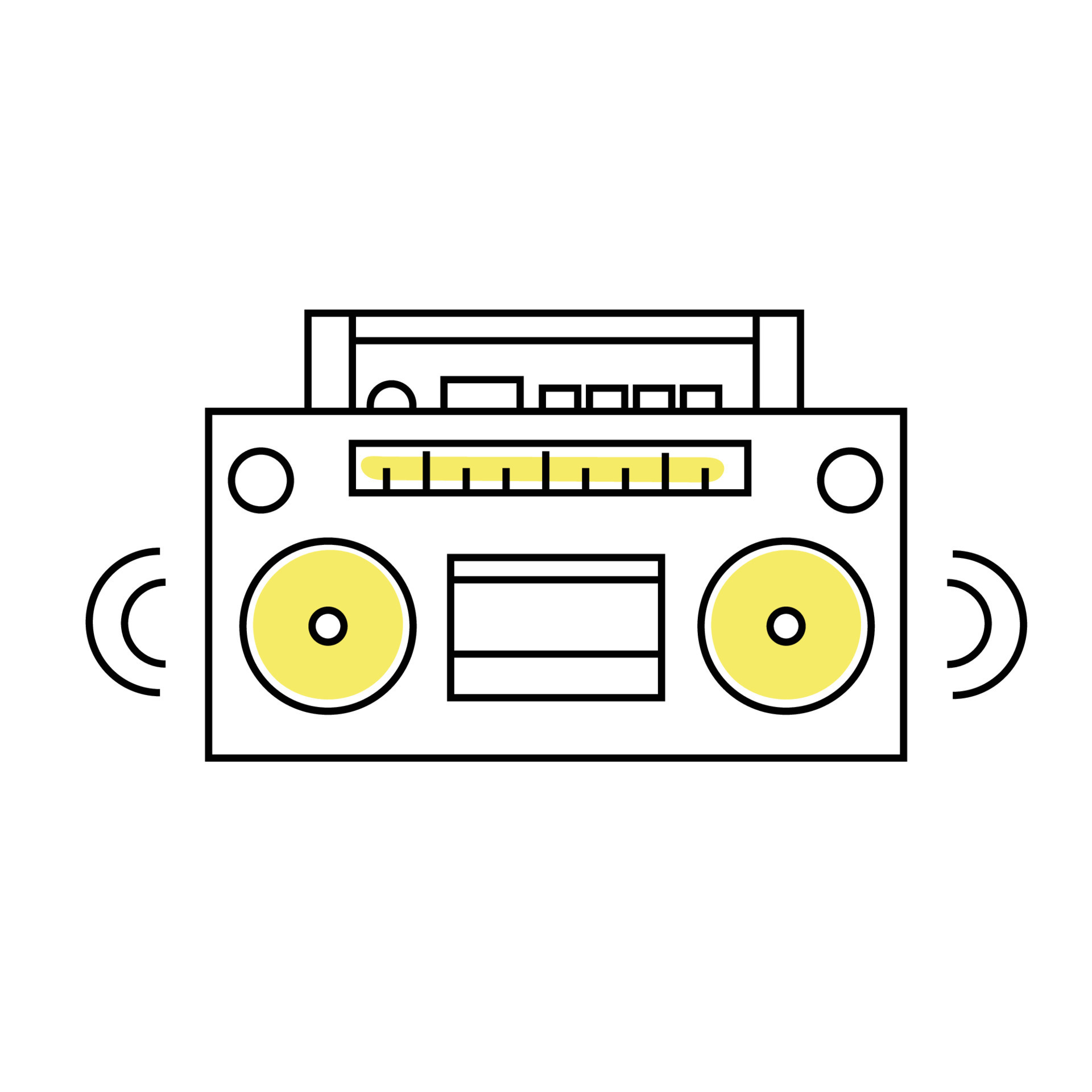 Hand drawn vector illustration tape recorder 90s. 22689464 Vector Art