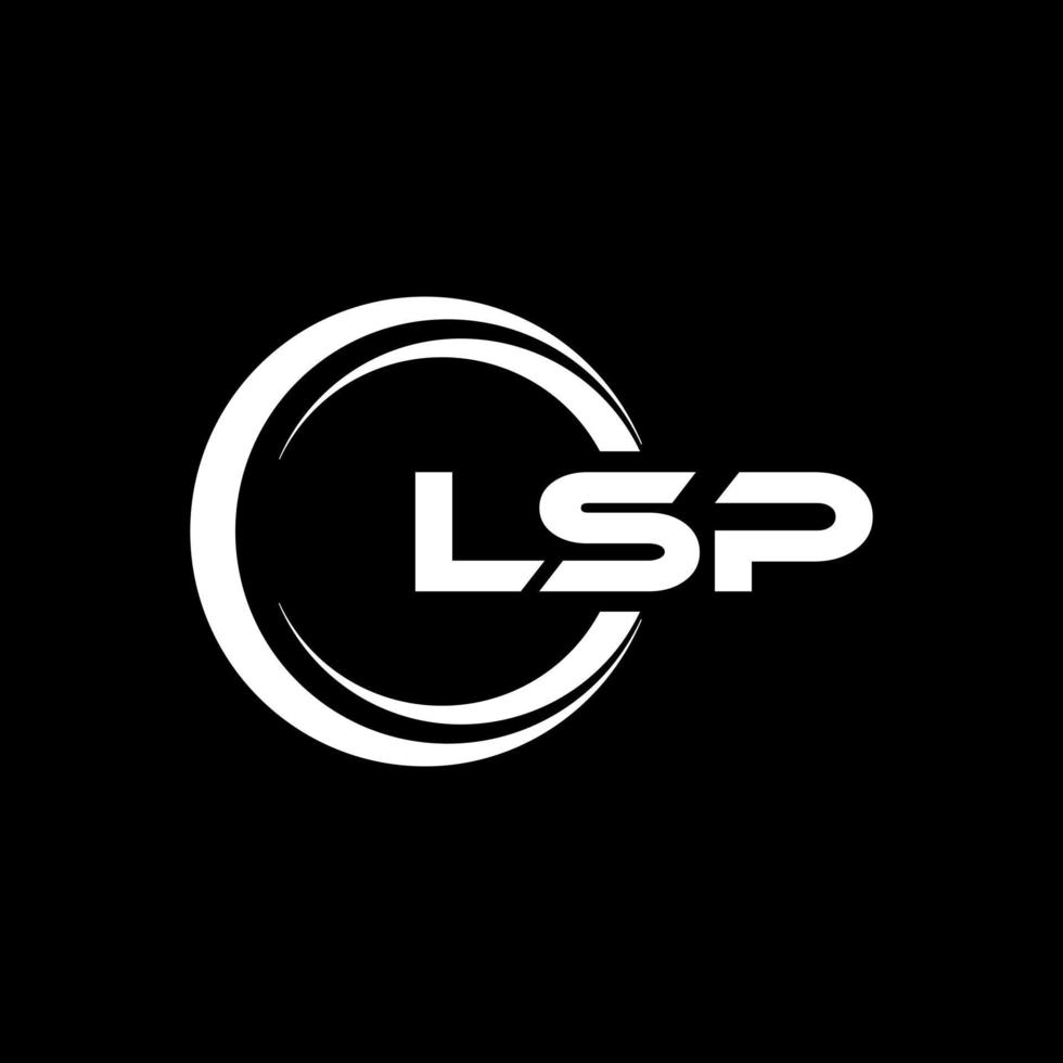 LSP letter logo design in illustration. Vector logo, calligraphy designs for logo, Poster, Invitation, etc.