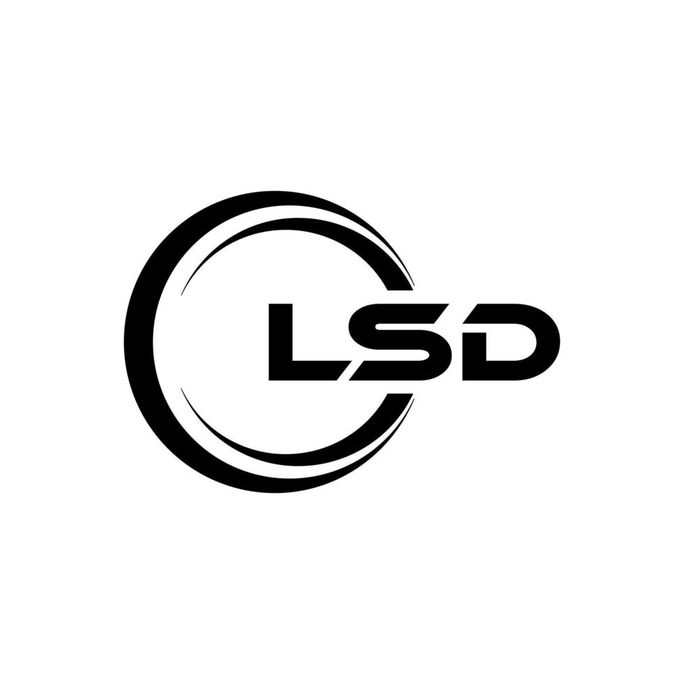 LSD letra logo diseño en ilustración. vector logo, caligrafía diseños para logo, póster, invitación, etc.