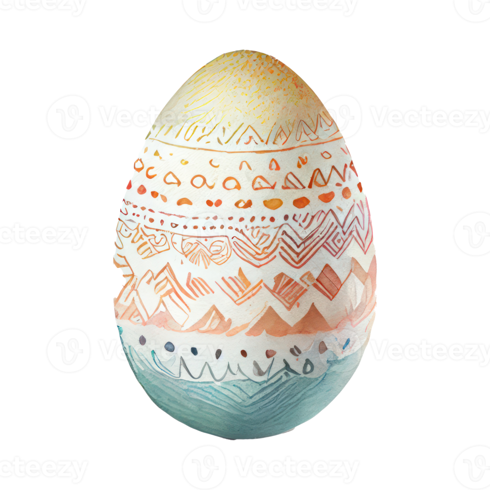 watercolor easter egg flowers, AI Generated png