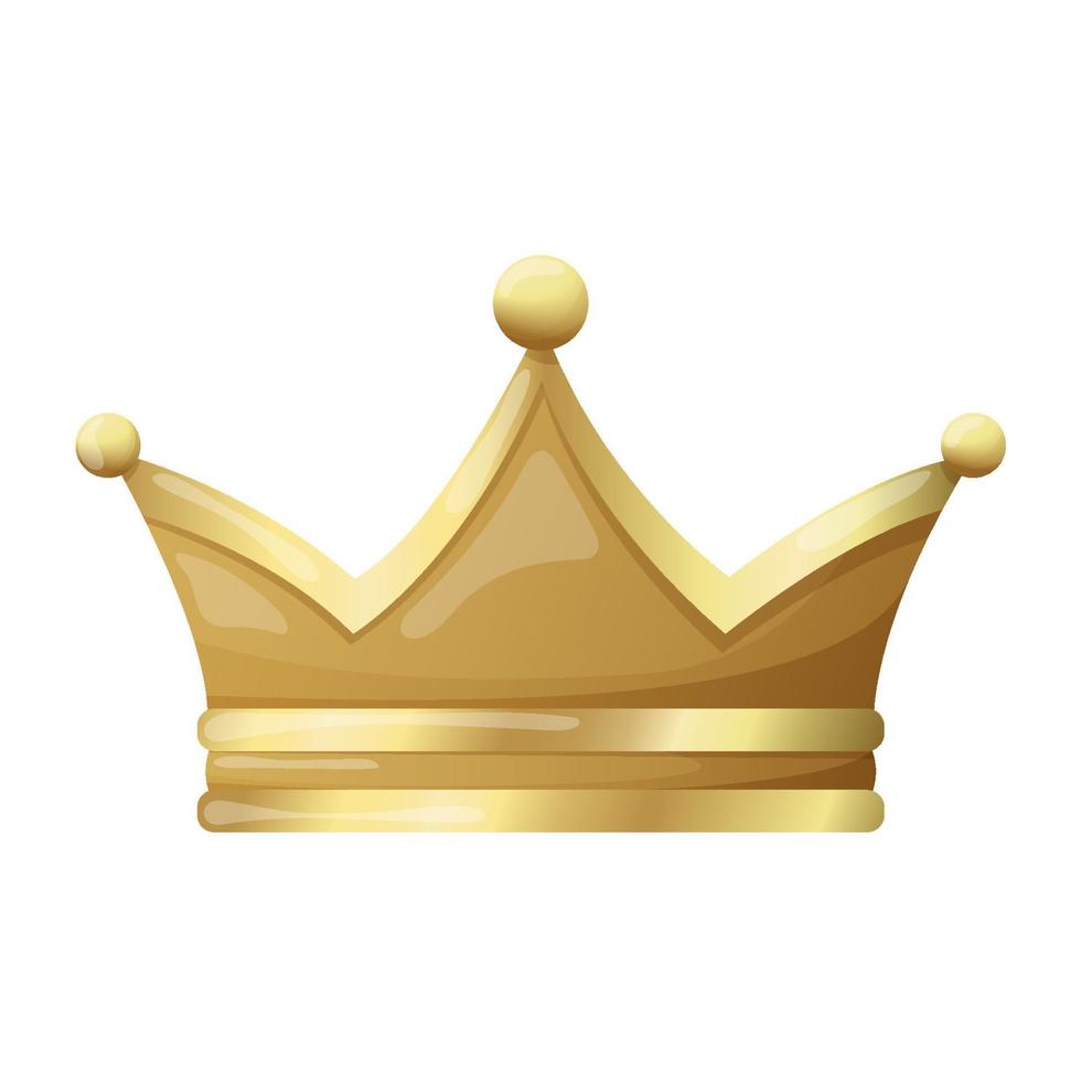 Crown. Golden royal jewelry symbol of king, queen and princess. Power sign. vector