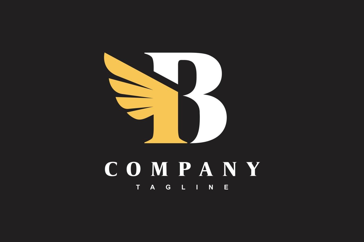 initials B wing logo vector