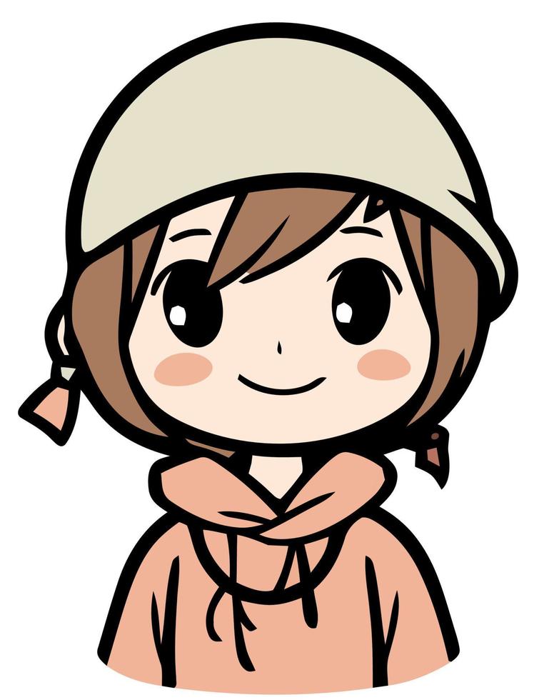 Anime Girl with Bandana vector