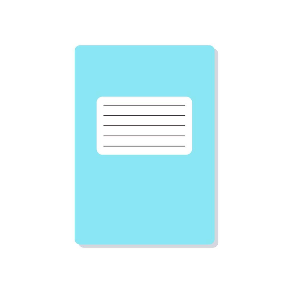Notebook isolated on white background. Flat design notepad. School office supply, stationery. vector