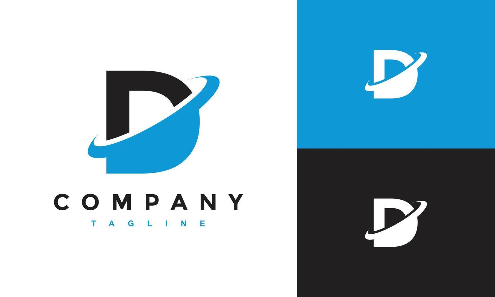 the initials D circle logo vector