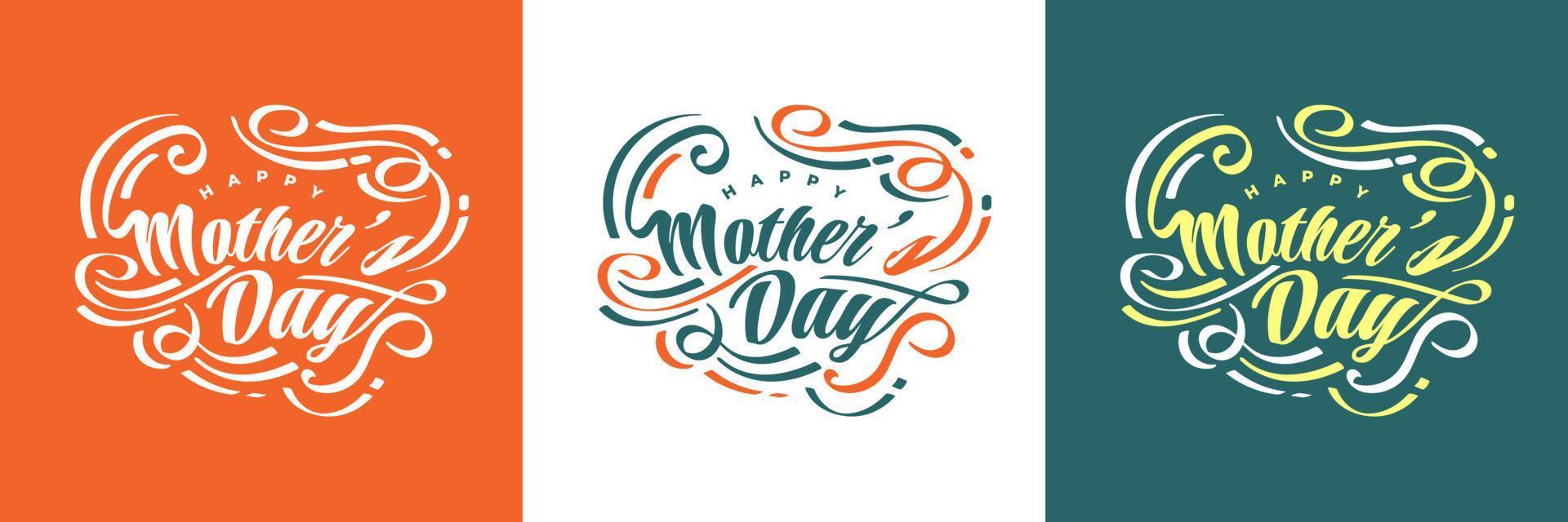 Happy Mother's Day Lettering. Can be Used for Greeting Card, Poster, Banner, or T Shirt Design vector