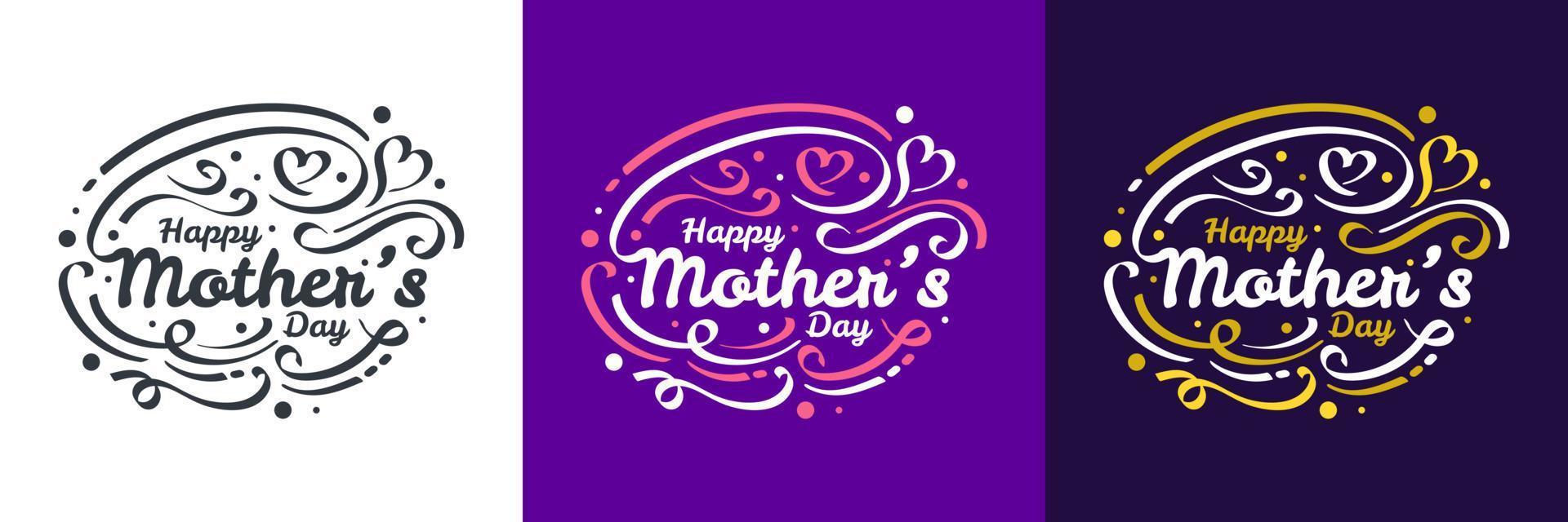Happy Mother's Day Lettering. Can be Used for Greeting Card, Poster, Banner, or T Shirt Design vector