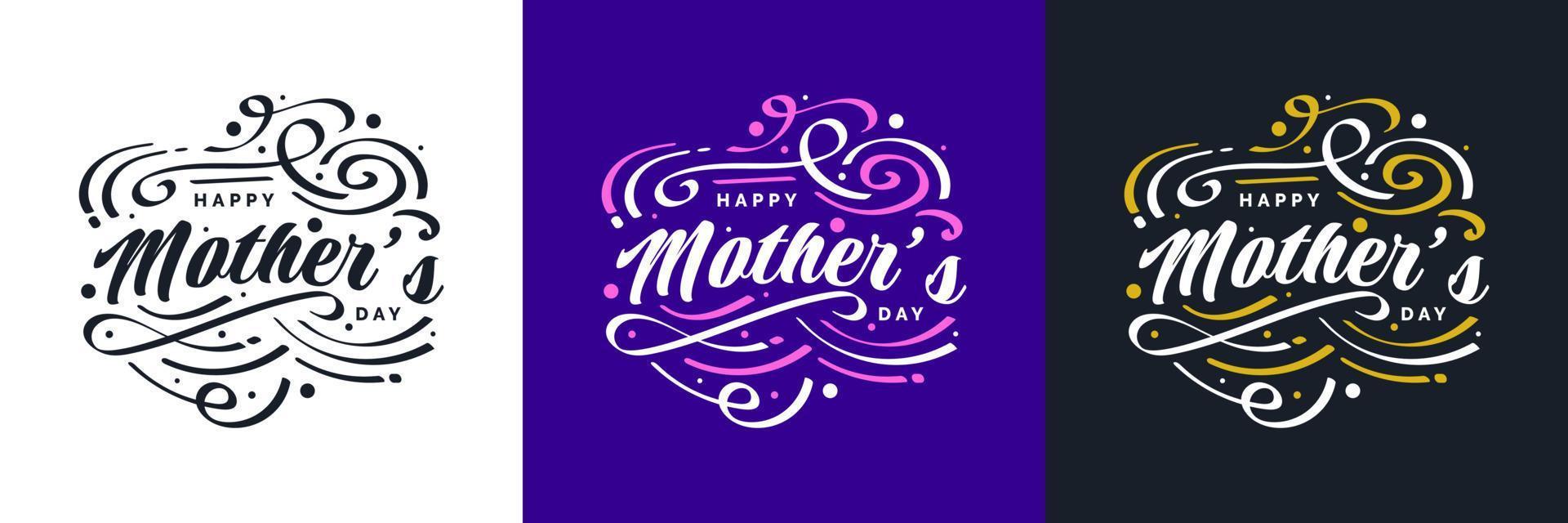 Happy Mother's Day Lettering. Can be Used for Greeting Card, Poster, Banner, or T Shirt Design vector