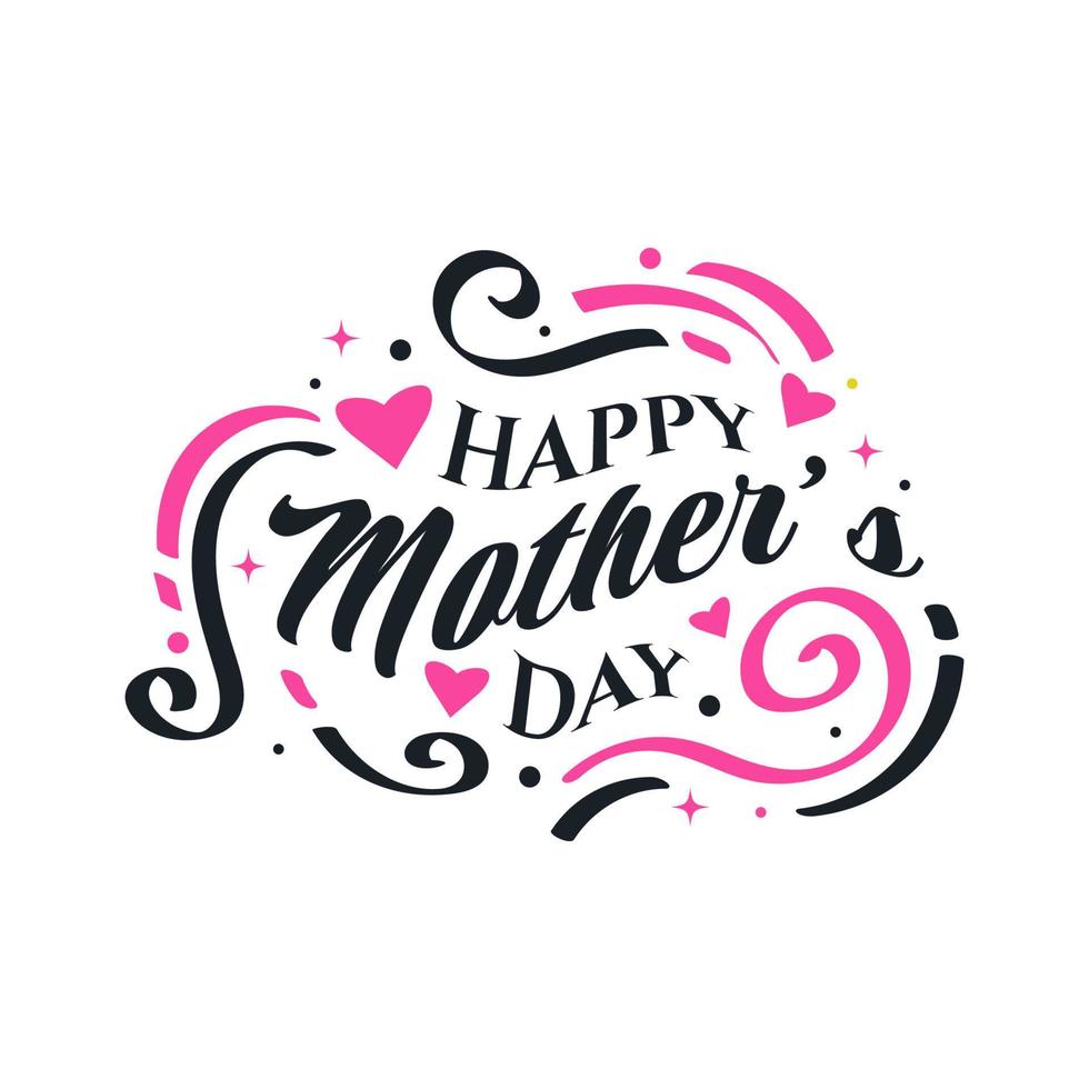 Happy Mother's Day Lettering. Can be Used for Greeting Card, Poster, Banner, or T Shirt Design vector