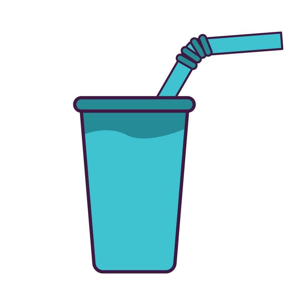 Soda drink black filled solid icon. vector