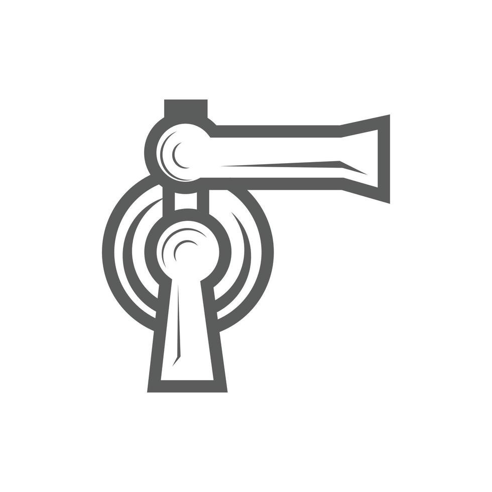 Door handle line logo vector icon.