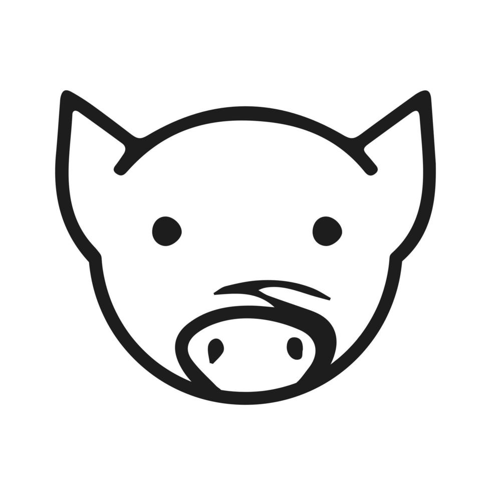 Pig icon, Pig logo line vector