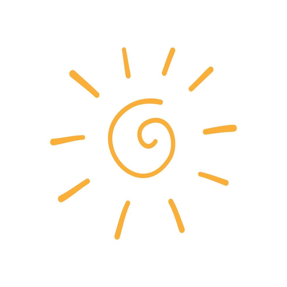 line sun hand drawn Icon vector