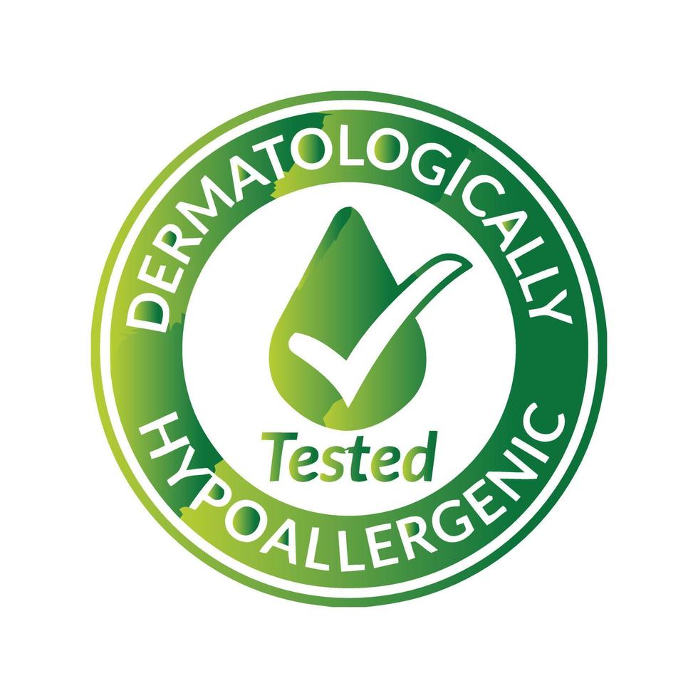 Dermatologically Tested Icon, Hypoallergenic Icon vector isolated