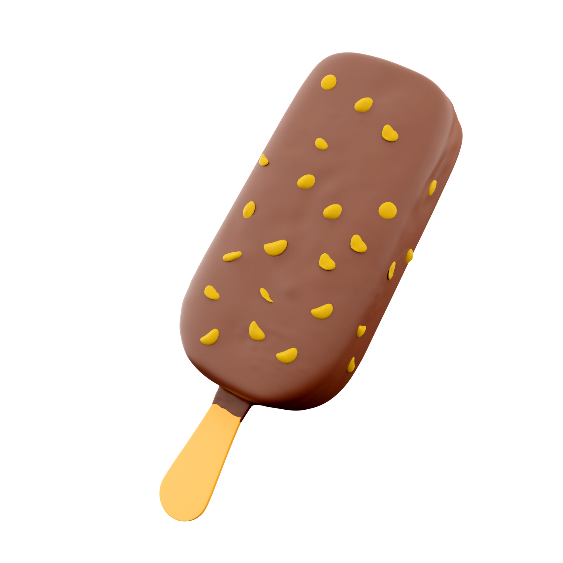 3d rendering popsicle with nuts icon. 3d render ice cream with