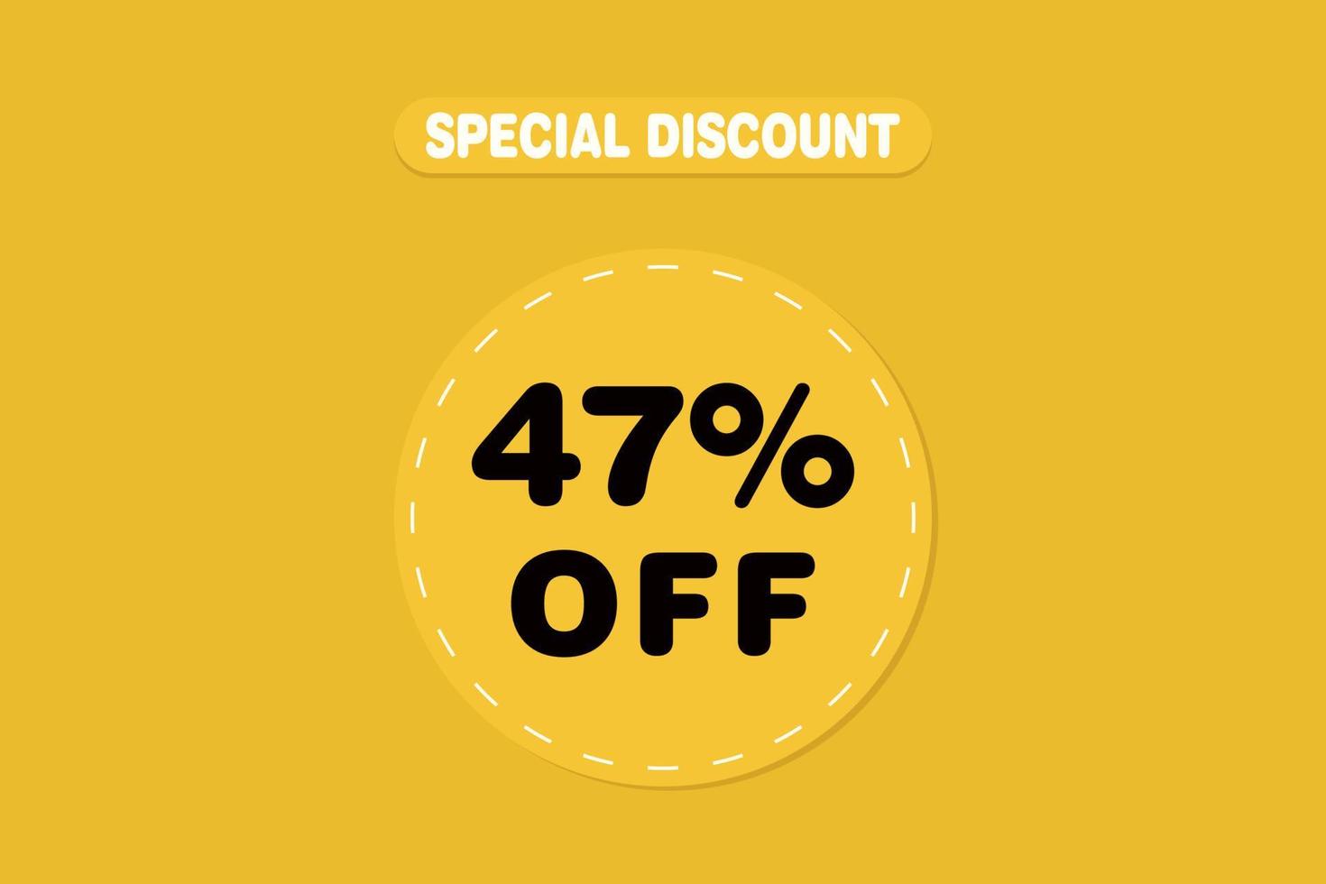 47 percent Sale and discount labels. price off tag icon flat design. vector