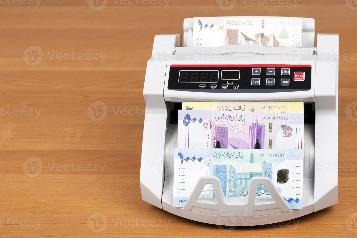 Sudanese money in a counting machine photo