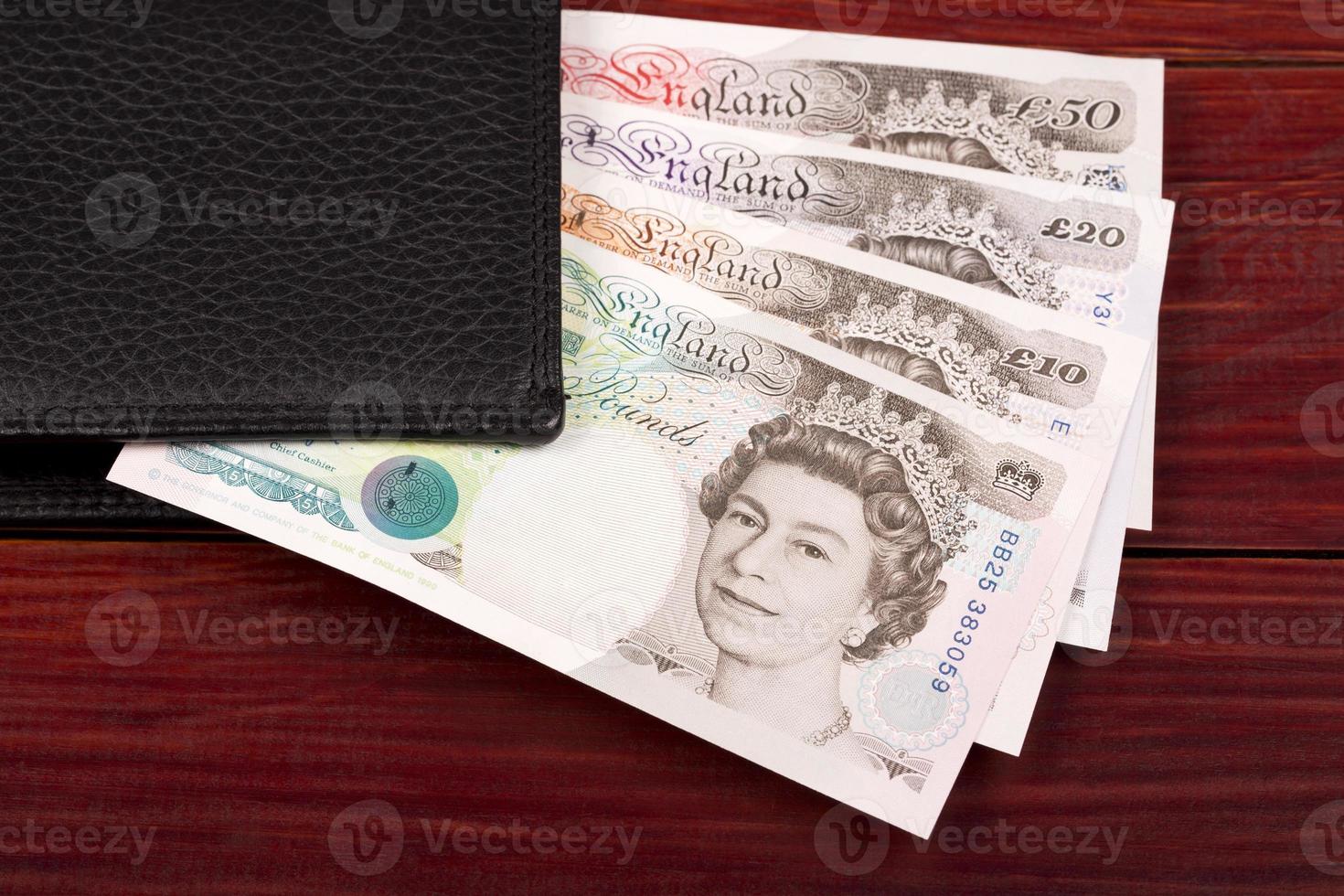 English money, older serie in the black wallet photo