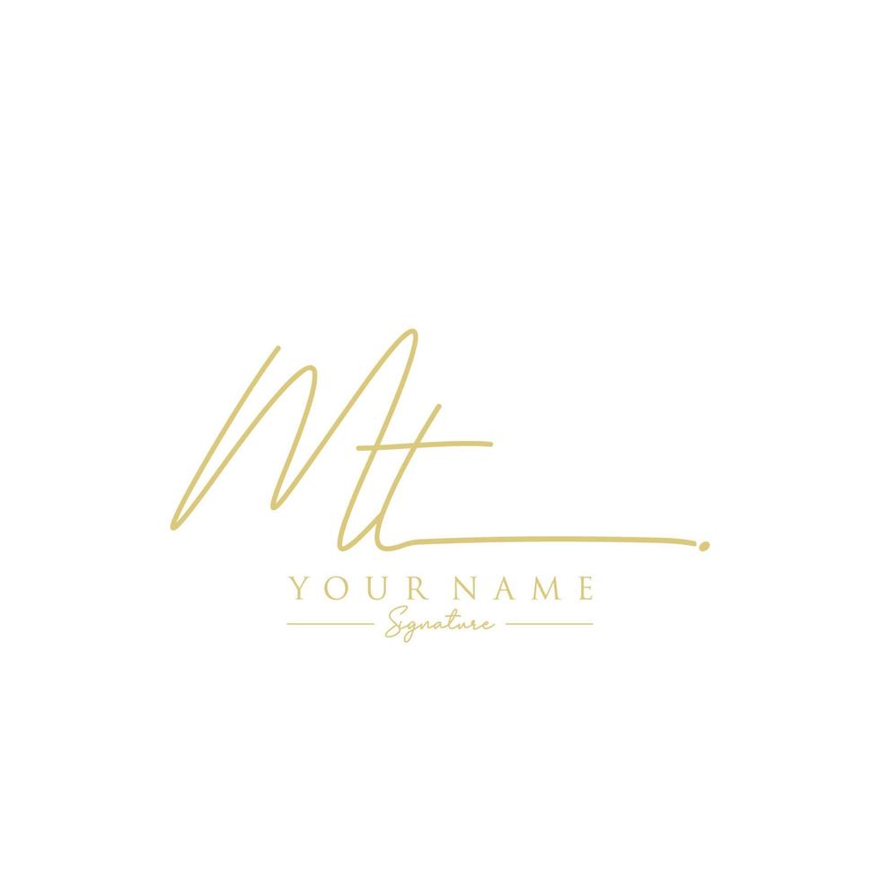 Letter MT Signature Logo Template Vector