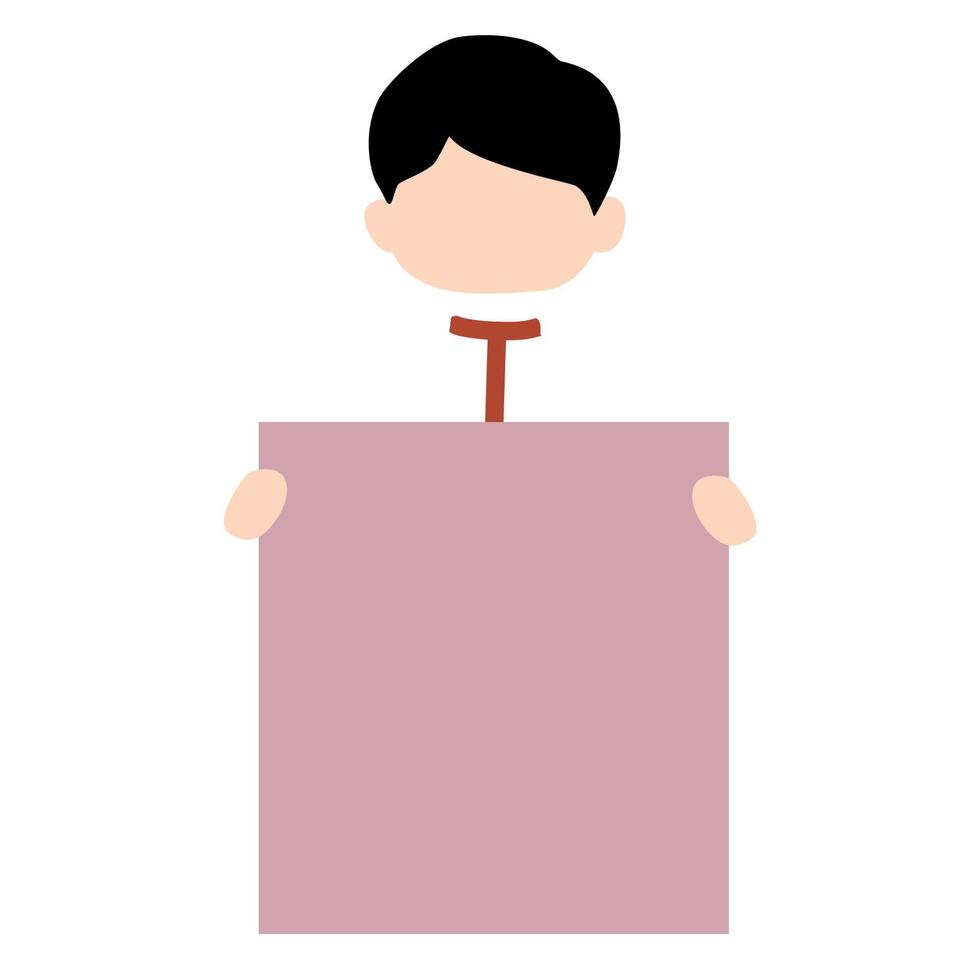 Cute Little Boy Holding Board vector